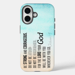 Strong and Courageous Joshua 1:9 Bible Verse iPhone 16 Case
