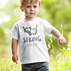 Strong and Cute Simple Elephant Illustration Baby  T-Shirt