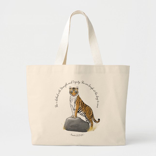 Strong and Dignified Christian Tote Bag  (Front)