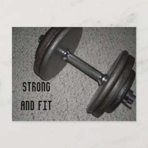 Strong and Fit - Weight Lifting Postcard
