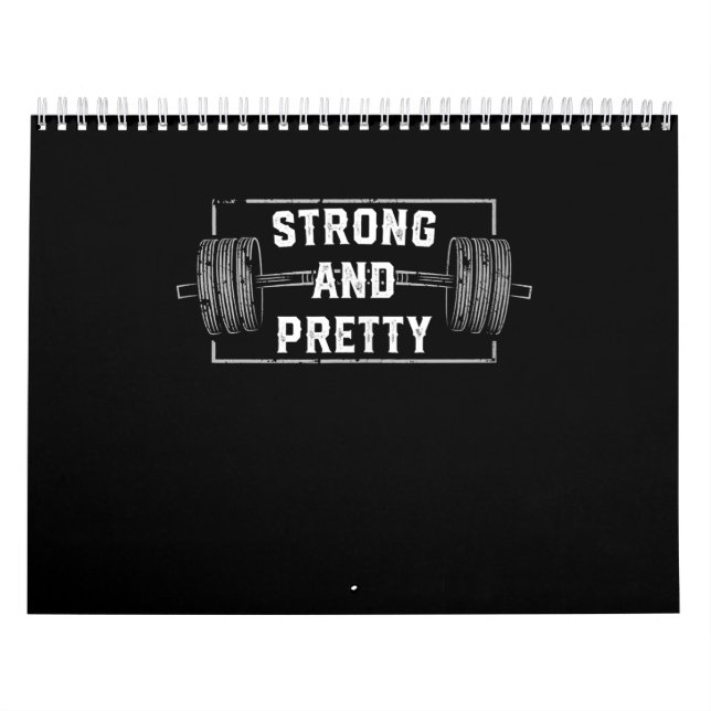 Strong And Pretty Funny Gym Quotes Tank Top Calendar (Cover)