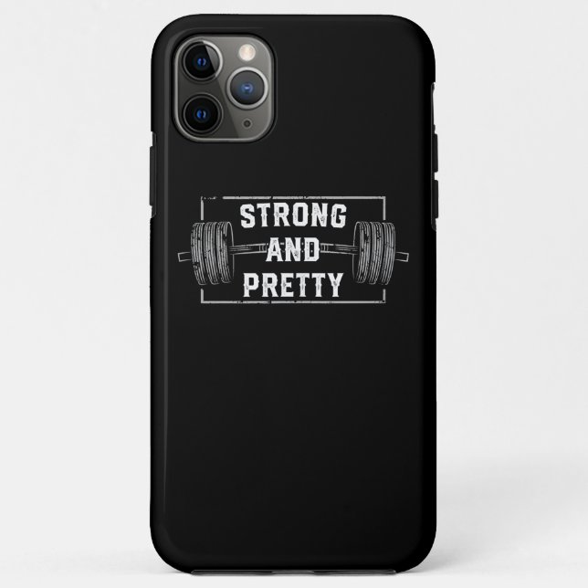 Strong And Pretty Funny Gym Quotes Tank Top Case-Mate iPhone Case (Back)