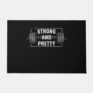 Strong And Pretty Funny Gym Quotes Tank Top Doormat