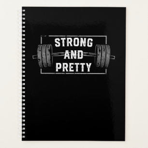 Strong And Pretty Funny Gym Quotes Tank Top Planner