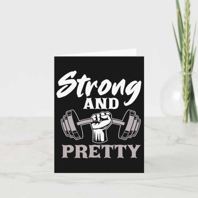 Strong And Pretty Gym Fitness Sport Bodybuilding  Card (Front)
