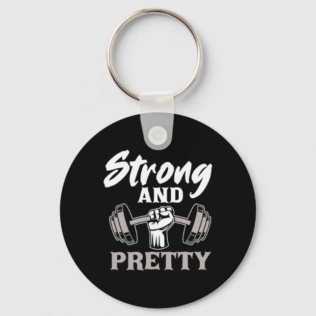 Strong And Pretty Gym Fitness Sport Bodybuilding  Key Ring (Front)