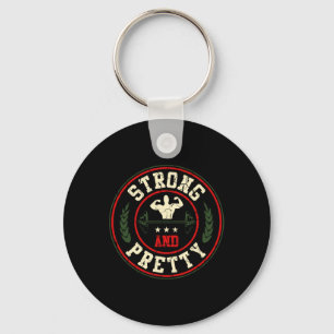 Strong And Pretty Gym Workout Bodybuilding Barbell Key Ring