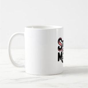 Strong as a Mother Black and Pink Mom Holding Baby Coffee Mug