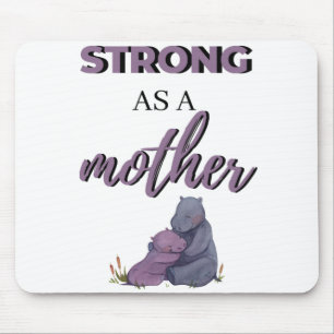 Strong As A Mother black Mouse Mat