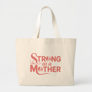 Strong as a Mother Pink – Feminist Quote Eco Bag