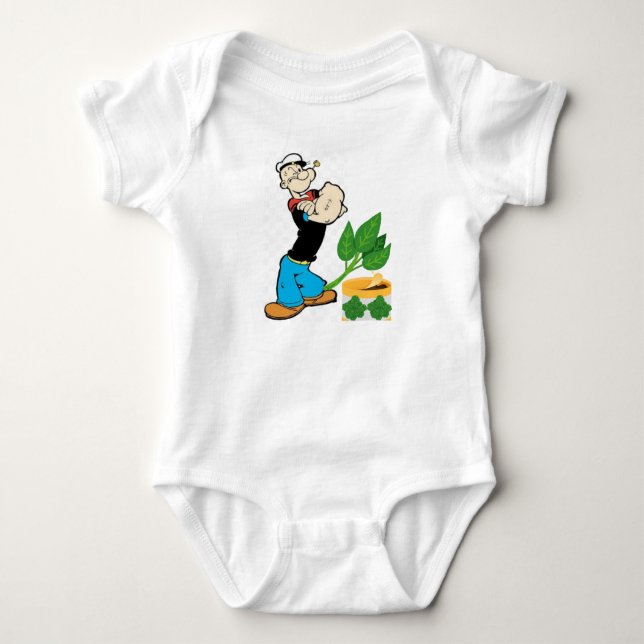 Strong Baby Popeye Bodysuit. Bodysuit (Front)
