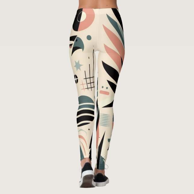 Strong Beak Atomic Eagle Pattern Leggings (Back)