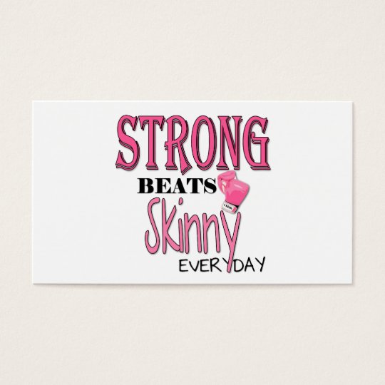STRONG BEATS Skinny everyday! W/Pink Boxing Gloves Business Card