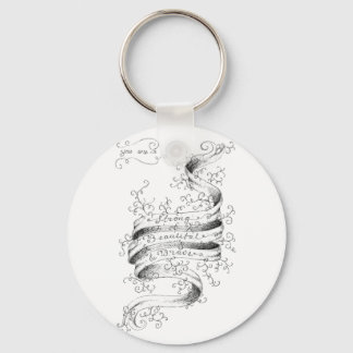 Strong, Beautiful & Brave Key Ring
