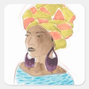Strong & Beautiful Lady Square Sticker