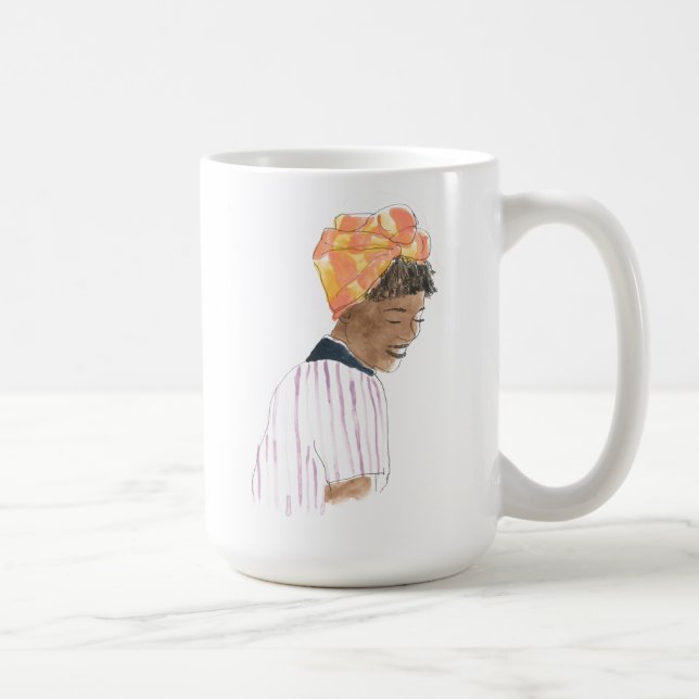 Strong & Beautiful Woman Smiling Coffee Mug (Right)
