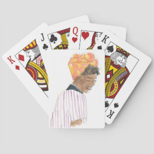 Strong & Beautiful Woman Smiling Playing Cards