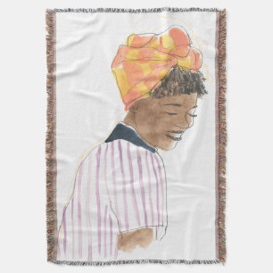 Strong & Beautiful Woman Smiling Throw Blanket