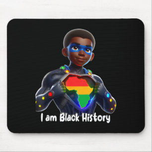 Strong black history king with pride and powerful mouse mat