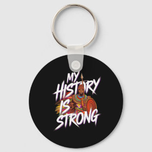 Strong Black History Month Afro American Warrior Key Ring