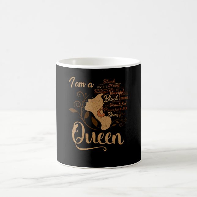 Strong Black I'm a Queen African American Afro BLM Coffee Mug (Center)