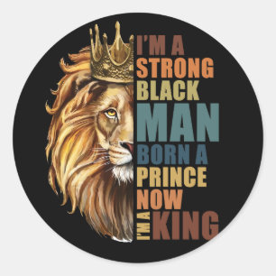 Strong Black King African American Classic Round Sticker