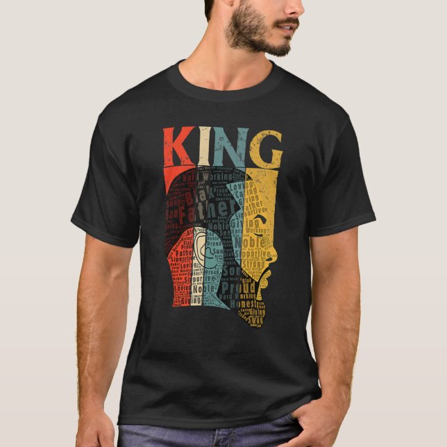 Strong Black King  African American Natural Afro 1 T-Shirt (Front)