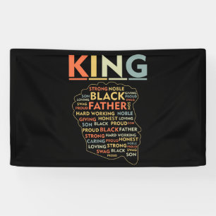 Strong Black King African American Natural Afro Banner