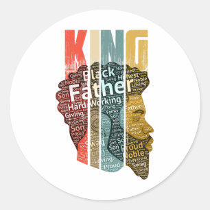 Strong Black King African American Tee Natural Afr Classic Round Sticker