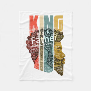 Strong Black King African American Tee Natural Afr Fleece Blanket