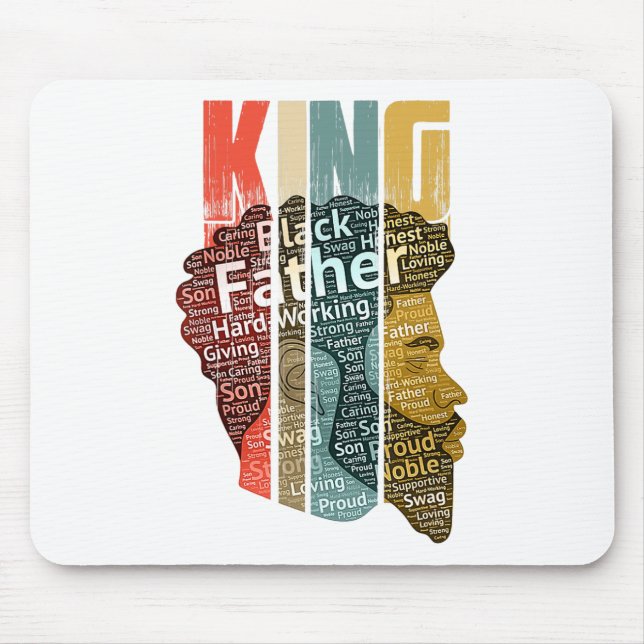 Strong Black King African American Tee Natural Afr Mouse Mat (Front)