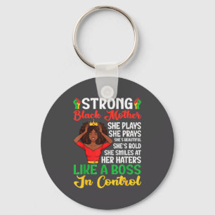 Strong Black Mother Queen African American History Key Ring