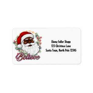 Strong Black Santa Melanin Chrismas Claus Men Label