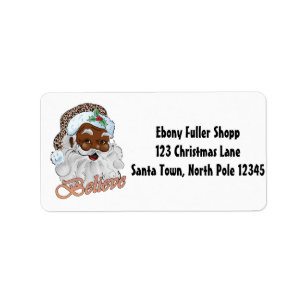 Strong Black Santa Melanin Chrismas Claus Men Label