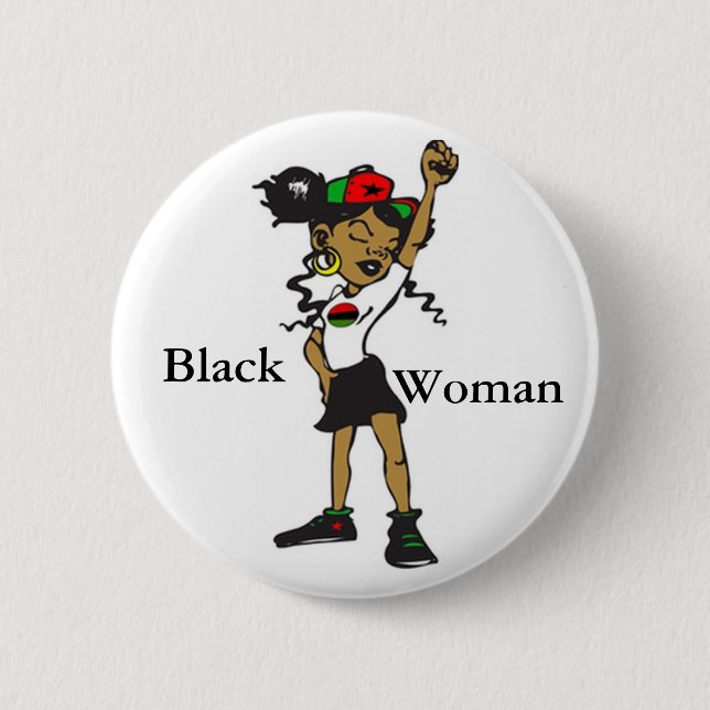 Strong Black Woman 6 Cm Round Badge (Front)