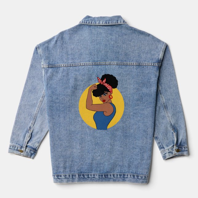 Strong Black Woman Denim Jacket (Back)