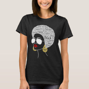 Strong Black Woman Natural Hair African Women Word T-Shirt