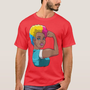Strong Black Woman Pansexual Pride Black History M T-Shirt