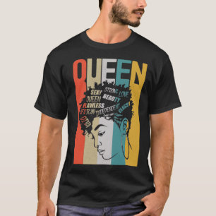 Strong Black Woman Queen African Afro Melanin Hair T-Shirt