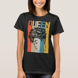 Strong Black Woman Queen African Afro Melanin Hair T-Shirt