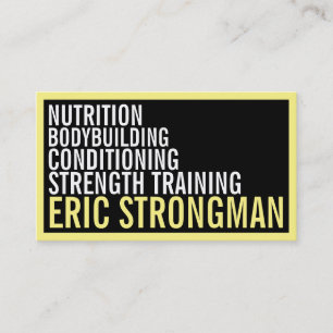 Strong bold style framed black yellow business card