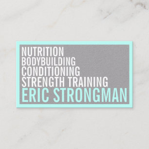 Strong bold style framed cyan grey business card