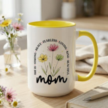Strong Brave Fearless Wildflower Floral Mum
