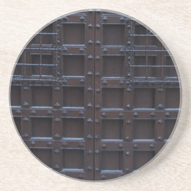 Strong Brown Iron Door Coaster (Front)