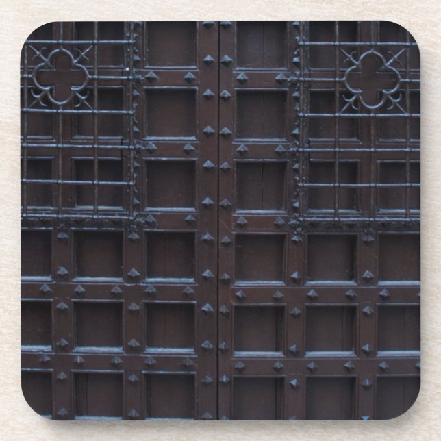 Strong Brown Iron Door Coaster (Front)