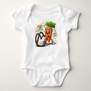 Strong Carrot Battle Ropes Fitness Motivation Masc Baby Bodysuit