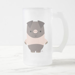 Strong Cartoon Pig frosted mug