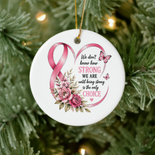 strong choice breast cancer awareness ceramic tree decoration
