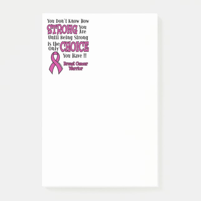 Strong/Choice...Breast Cancer Post-it Notes (Front)