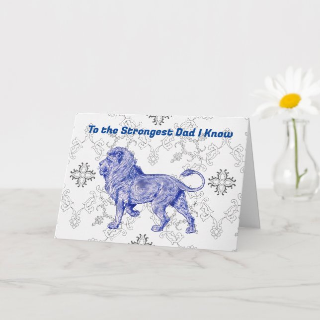 Strong Dad Lion Pun Heartfelt Father's Day Card (Small Plant)
